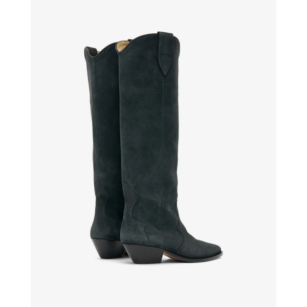 Isabel Marant Denvee Suede Boots in Faded Black | Boots | Coveti