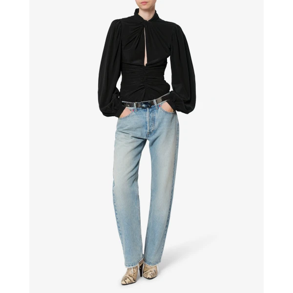 Isabel Marant Depsona Silk Blouse in Black | Blouse | Coveti