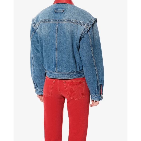 Isabel Marant Devyn Denim Jacket in Blue | Denim | Coveti