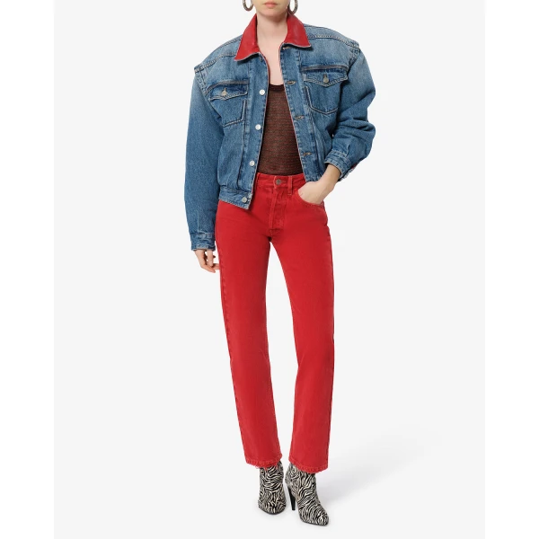 Isabel Marant Devyn Denim Jacket in Blue | Denim | Coveti