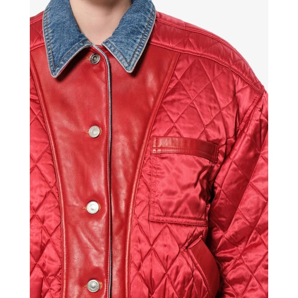 Isabel Marant Devyna Jacket in Red and Blue | Jackets | Coveti