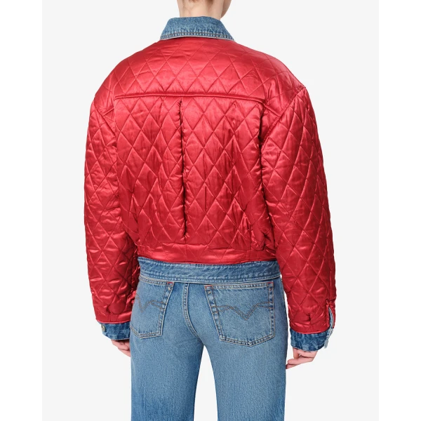 Isabel Marant Devyna Jacket in Red and Blue | Jackets | Coveti