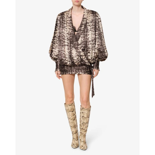 Isabel Marant Dilja Silk Dress in Beige | Mini Dresses | Coveti