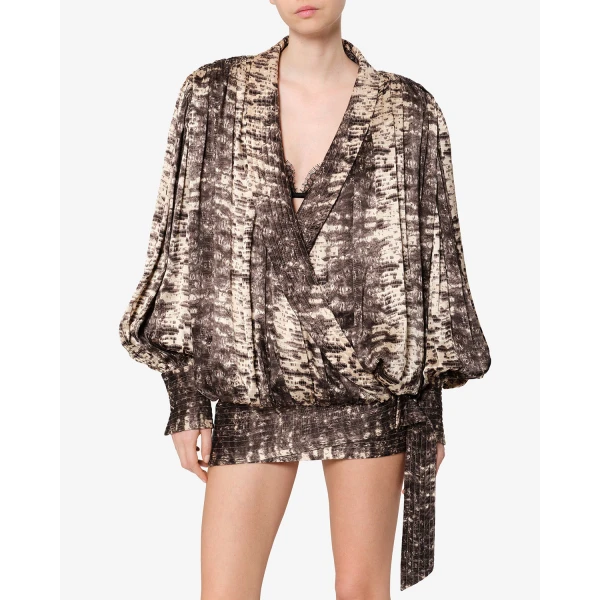 Isabel Marant Dilja Silk Dress in Beige | Mini Dresses | Coveti