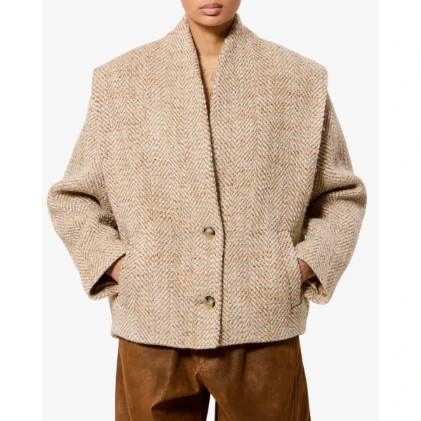 Isabel Marant Drogo Jacket in Beige | Blazers | Coveti
