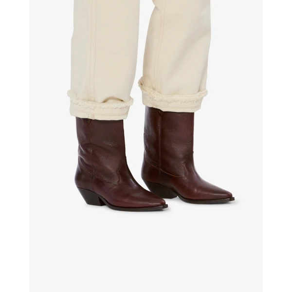 Isabel Marant Duerto Ankle Boots in Mahogany | Boots | Coveti
