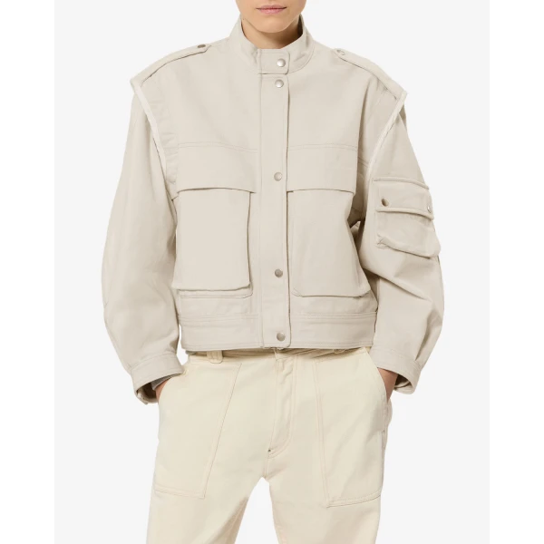 Isabel Marant Edany Jacket in Ecru | Jackets | Coveti