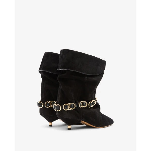 Isabel Marant Edrik Rings Ankle Boots in Black | Boots | Coveti
