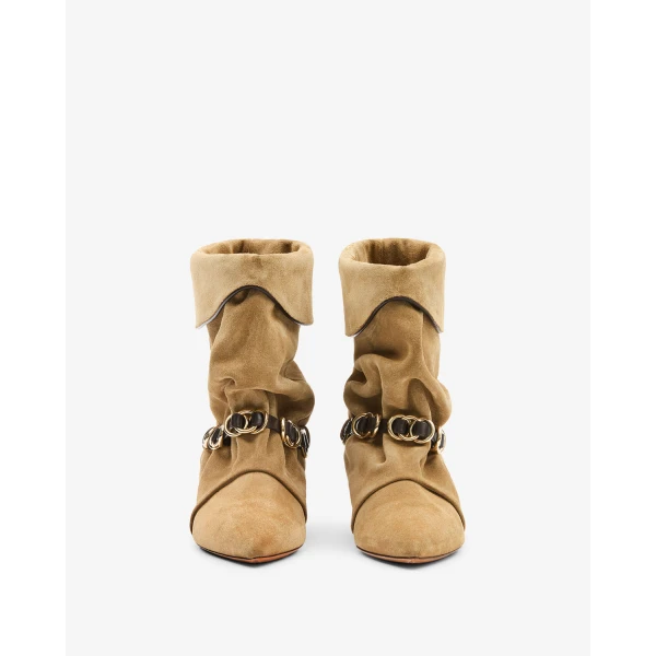 Isabel Marant Edrik Rings Ankle Boots in Taupe | Boots | Coveti