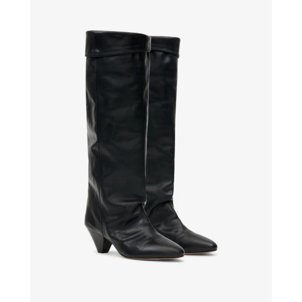 Isabel Marant Elita Leather Boots in Black | Boots | Coveti