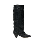 Isabel Marant Elita Leather Boots in Black | Women | Coveti