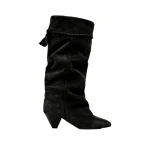 Isabel Marant Elita Suede Boots in Faded Black | Women | Coveti