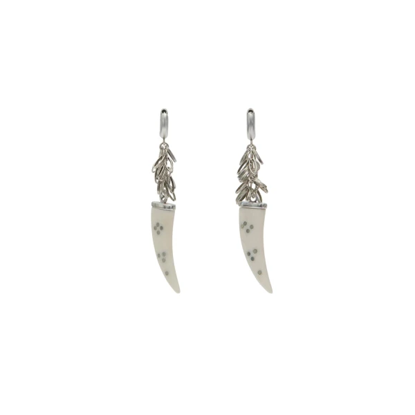 Isabel Marant Ellen Earrings in Ecru and Silver | Women | Coveti
