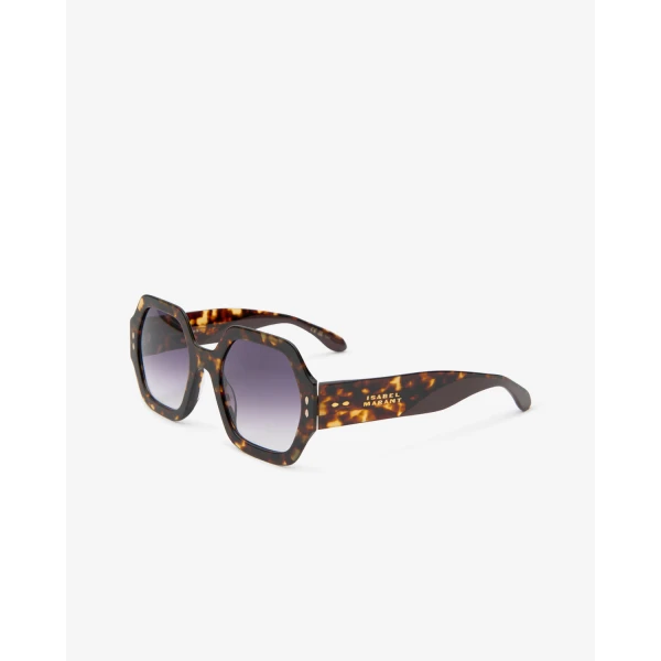 Isabel Marant Elyz Sunglasses in Havana Brown and Purple | Sunglasses | Coveti