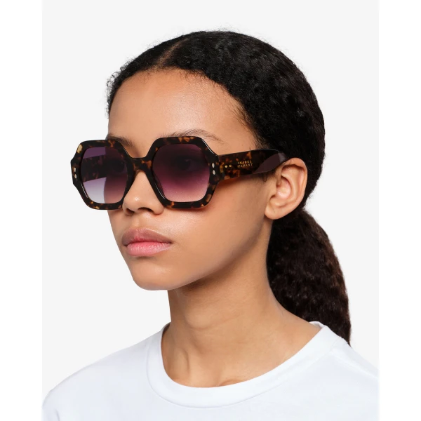 Isabel Marant Elyz Sunglasses in Havana Brown and Purple | Sunglasses | Coveti