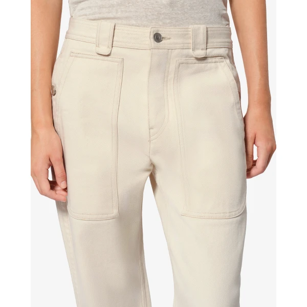 Isabel Marant Ermina Pants in Ecru | Wide leg pants | Coveti