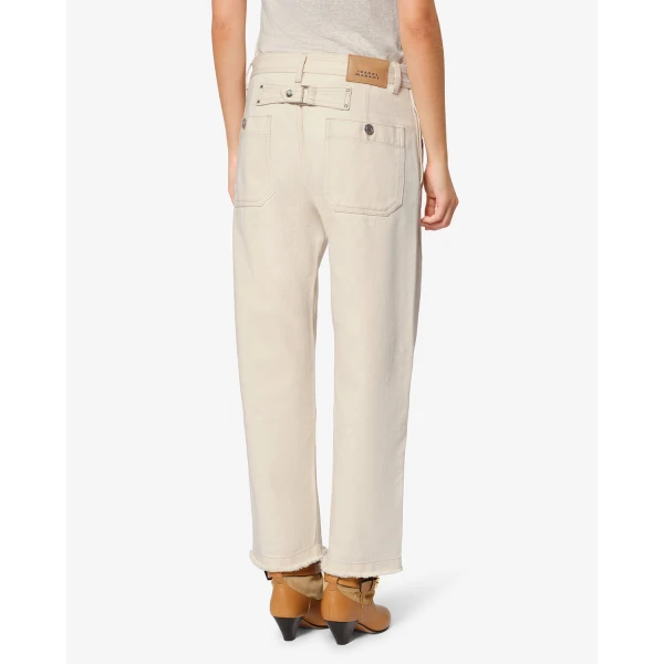 Isabel Marant Ermina Pants in Ecru | Wide leg pants | Coveti