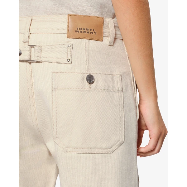 Isabel Marant Ermina Pants in Ecru | Wide leg pants | Coveti