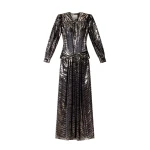 Isabel Marant Felby Silk Dress in Black and Silver | Women | Coveti