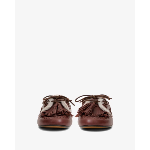 Isabel Marant Fersi Loafers in Dark Brown and Ecru | Loafers | Coveti
