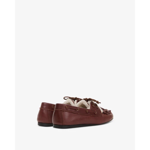 Isabel Marant Fersi Loafers in Dark Brown and Ecru | Loafers | Coveti