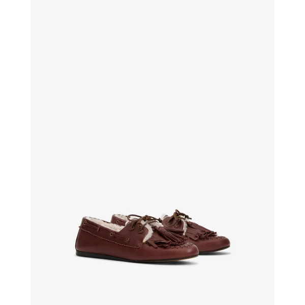 Isabel Marant Fersi Loafers in Dark Brown and Ecru | Loafers | Coveti