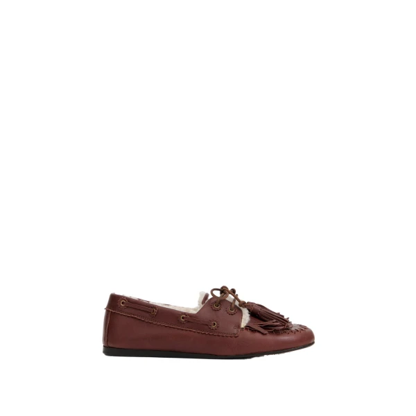 Fersi Loafers in Dark Brown and Ecru