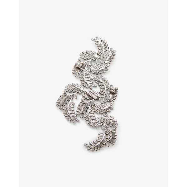 Isabel Marant Festive Feather Brooch in Silver | Brooches & Pins | Coveti