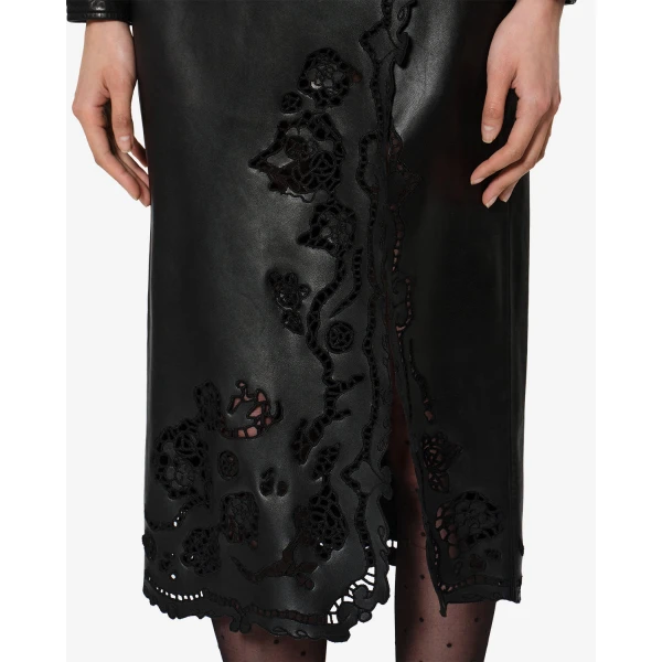 Isabel Marant Fulsa Leather Skirt in Black | Leather Skirts | Coveti