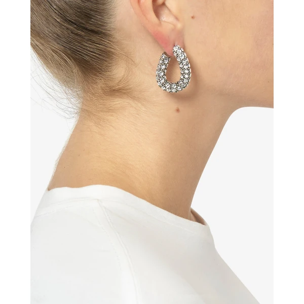 Isabel Marant Funky Ring Chain Earrings in Silver | Earrings | Coveti
