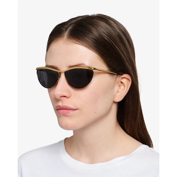 Isabel Marant Glam Cat-Eye Sunglasses in Gold Black and Grey | Sunglasses | Coveti