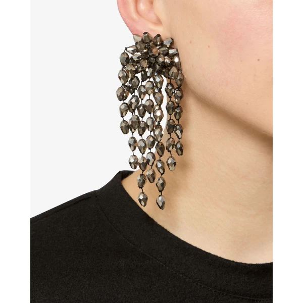 Isabel Marant Hanabi Earrings in Anthracite and Silver | Earrings | Coveti