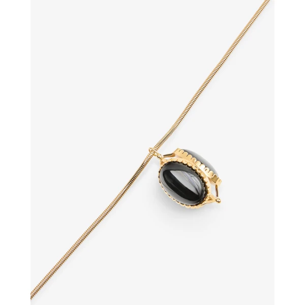 Isabel Marant Hanae Long Necklace in Black | Necklace | Coveti
