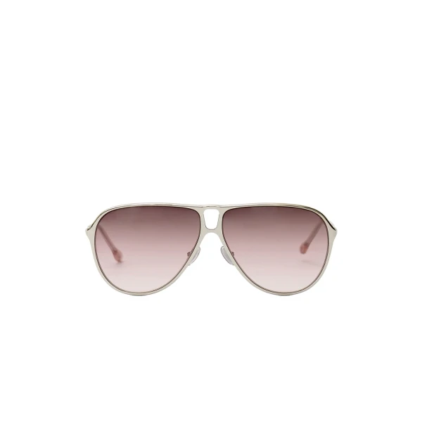 Isabel Marant Haylo Aviator Sunglasses in Palladium Pink and Burgundy Shaded | Women | Coveti