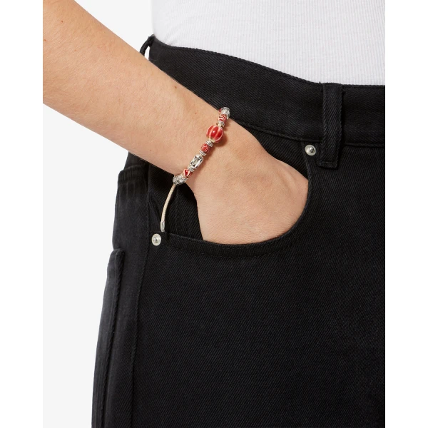 Isabel Marant Janis Bracelet in Red and Silver | Bracelets | Coveti