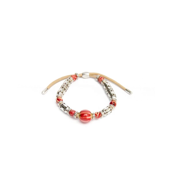 Isabel Marant Janis Bracelet in Red and Silver | Women | Coveti