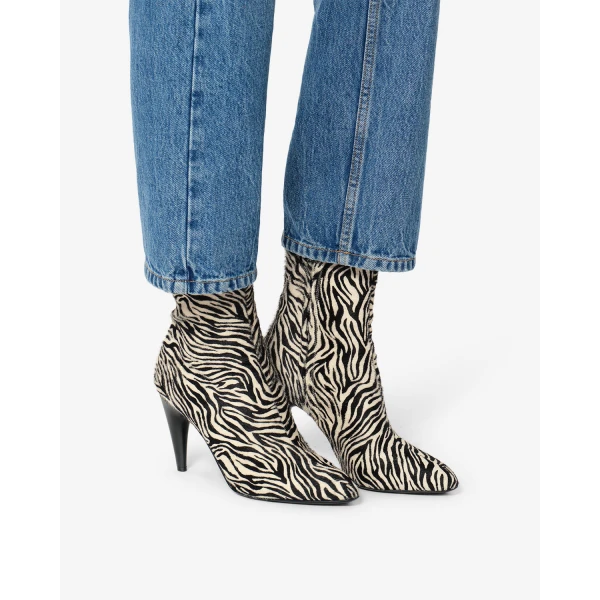 Isabel Marant Jany Low Ankle Boots in Zebra | Boots | Coveti
