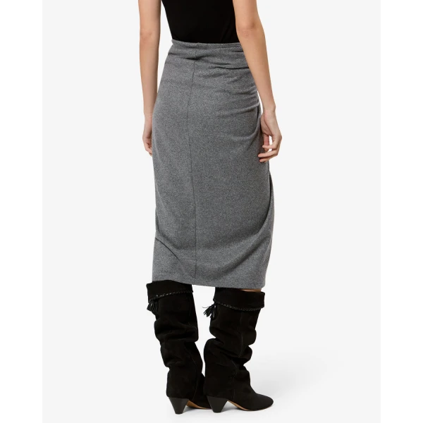 Isabel Marant Jeldia Skirt in Gray | Midi Skirts | Coveti
