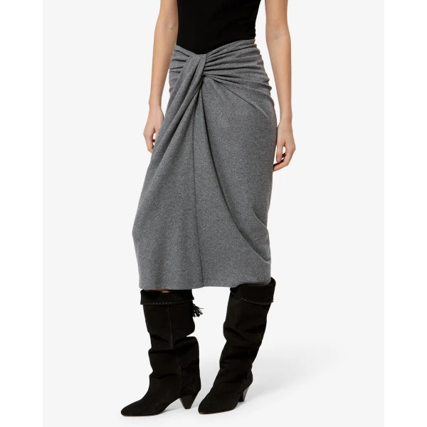 Isabel Marant Jeldia Skirt in Gray | Midi Skirts | Coveti