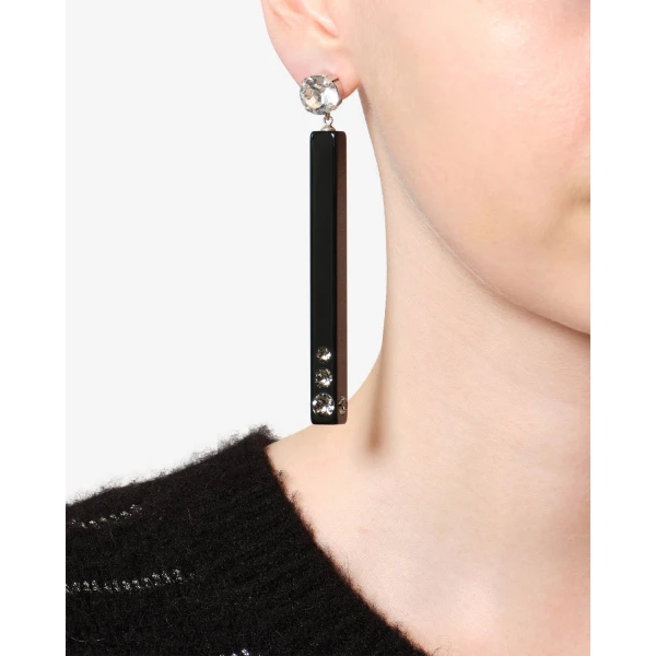 Isabel Marant Karlie Drop Earrings in Black and Silver | Earrings | Coveti