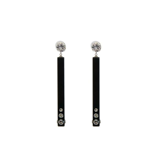Karlie Drop Earrings in Black and Silver