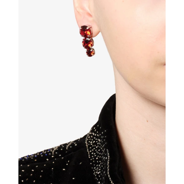 Isabel Marant Karlie Stud Earrings in Red and Silver | Earrings | Coveti