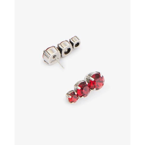 Isabel Marant Karlie Stud Earrings in Red and Silver | Earrings | Coveti