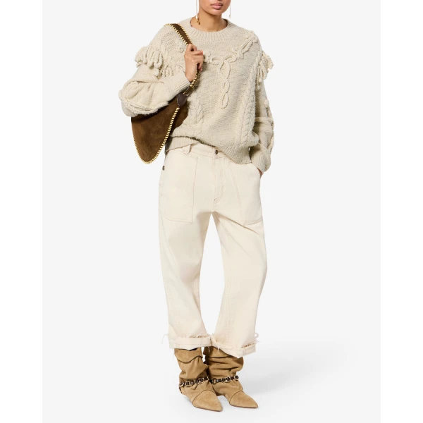 Isabel Marant Katria Wool Sweater in Ecru | Sweaters | Coveti
