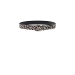 Isabel Marant Lapae Leather Belt in Zebra and Palladium | Women | Coveti