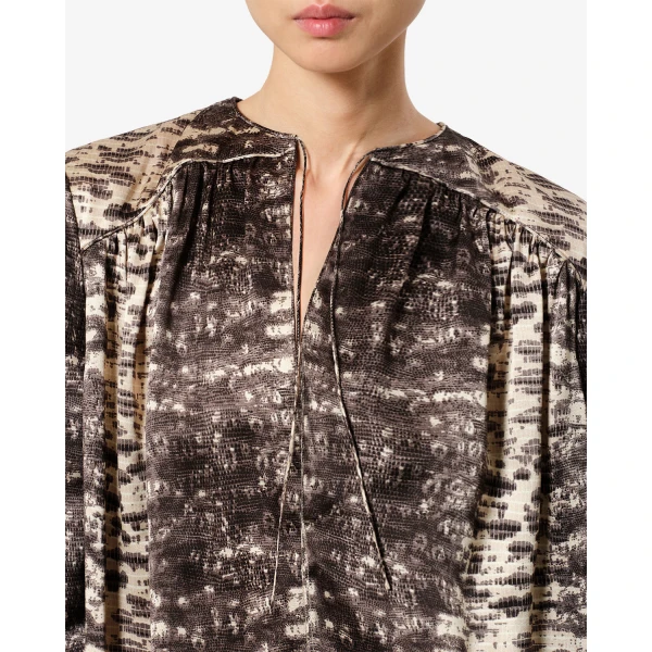 Isabel Marant Laraya Silk Blouse in Beige | Blouse | Coveti