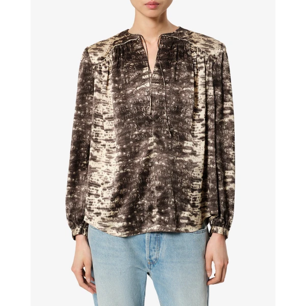 Isabel Marant Laraya Silk Blouse in Beige | Blouse | Coveti