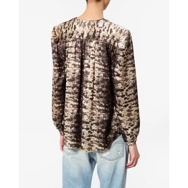Isabel Marant Laraya Silk Blouse in Beige | Blouse | Coveti