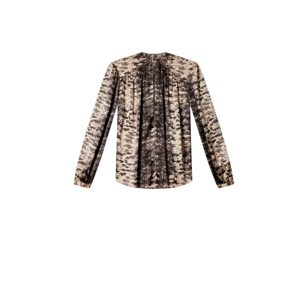 Laraya Silk Blouse in Beige