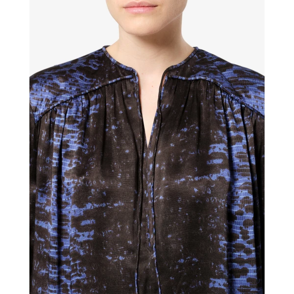 Isabel Marant Laraya Silk Blouse in Midnight | Blouse | Coveti